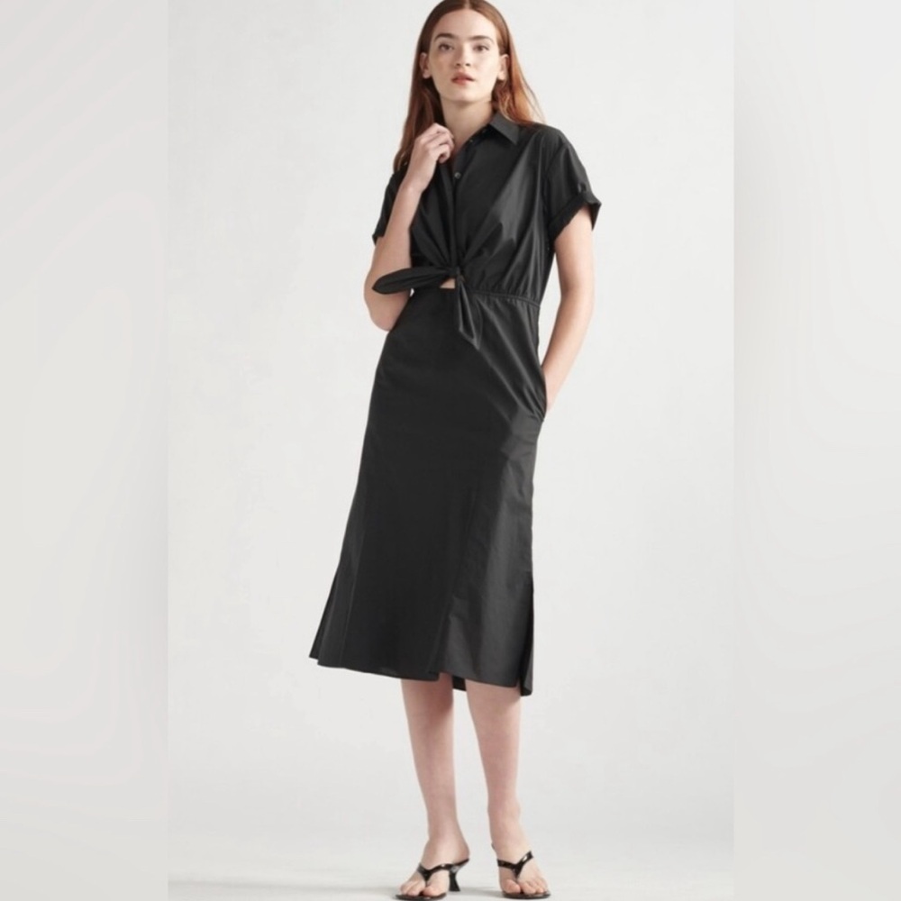 Thakoon POPLIN TIE FRONT MAXI DRESS NWT Sz 2